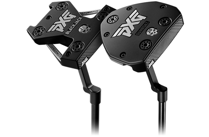 Grouping of three battle ready PXG putters.