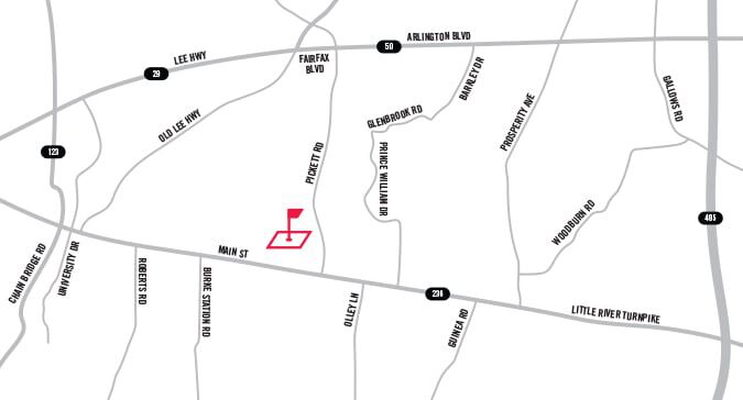 Map of PXG Store location in Fairfax.