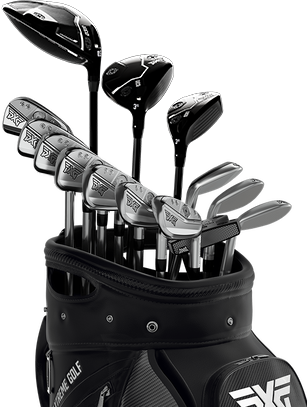 Full Gen6 golf club set inside a PXG golf bag