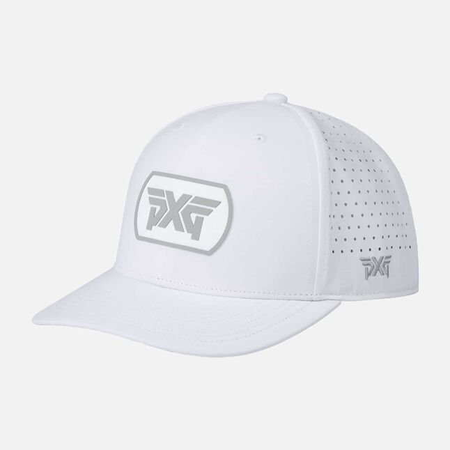 Dog Tag 6-Panel Snapback Cap - White/Grey Logo