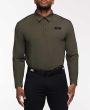 Men's Long Sleeve Fairway Camo Shoulder Stripe Polo Military Green - 3X-Large 