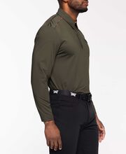 Men's Long Sleeve Fairway Camo Shoulder Stripe Polo Military Green - 3X-Large 