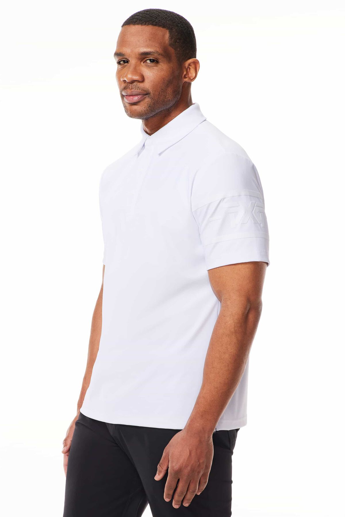 Athletic Fit Racer Polo White