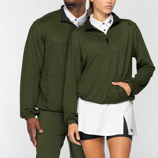 Perforated Jersey 1/4 Zip Pullover