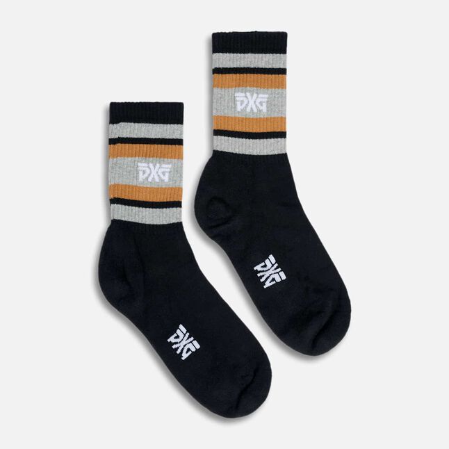 Men's Multi-Stripe Crew Socks - Black Multi - One Size
