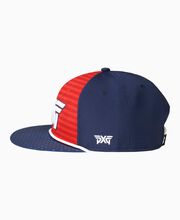2024 Stars & Stripes 6-Panel Adjustable Flat Bill Cap - Red - One Size Red