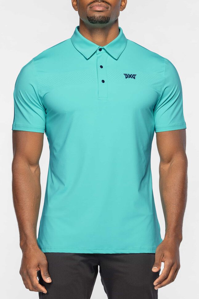 Athletic Fit Perforated Panel Polo