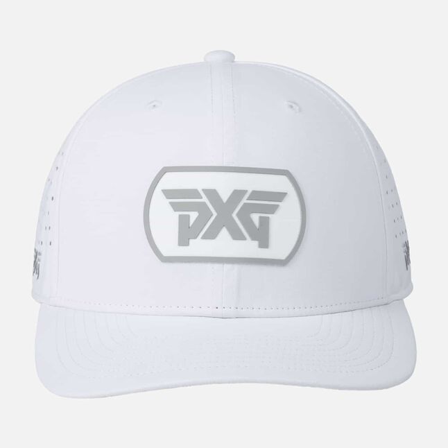 Dog Tag 6-Panel Snapback Cap - White/Grey Logo