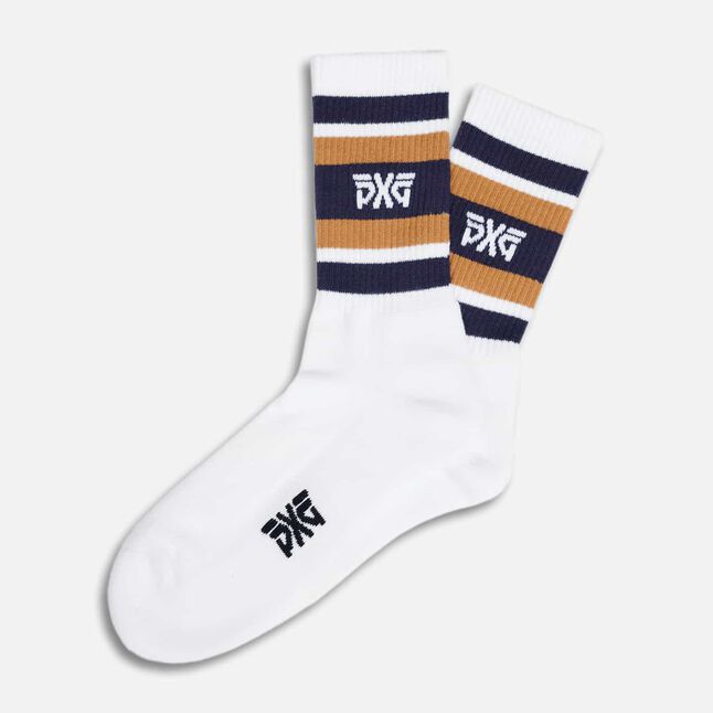 Men's Multi-Stripe Crew Socks - White Multi - One Size