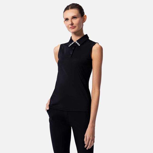 Sleeveless Logo Tape Collar Polo