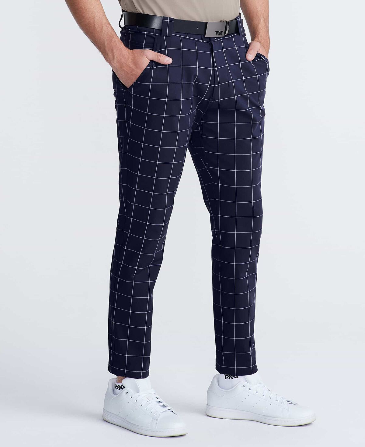 Men's Windowpane Slim Trousers 