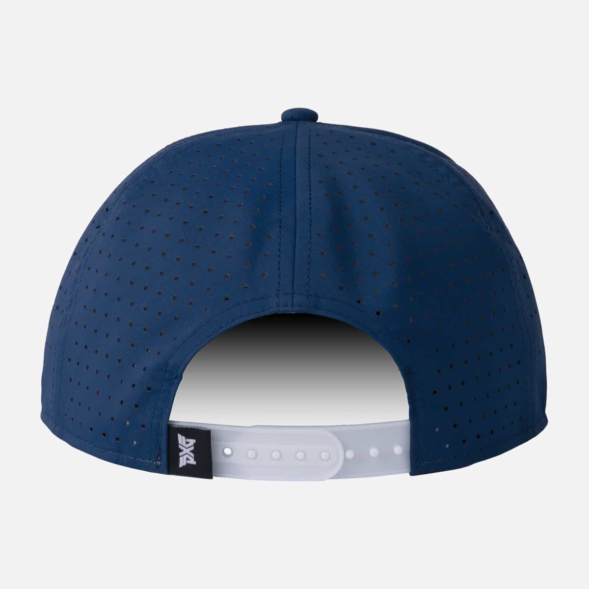 Men's 6-Panel High Crown Snapback Cap - Navy/White Logo - One Size Navy & White