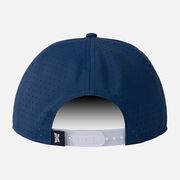 Men's 6-Panel High Crown Snapback Cap - Navy/White Logo - One Size Navy & White