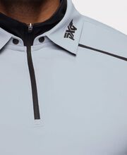 1/4 Zip Long Sleeve Bonded Stripe Polo 