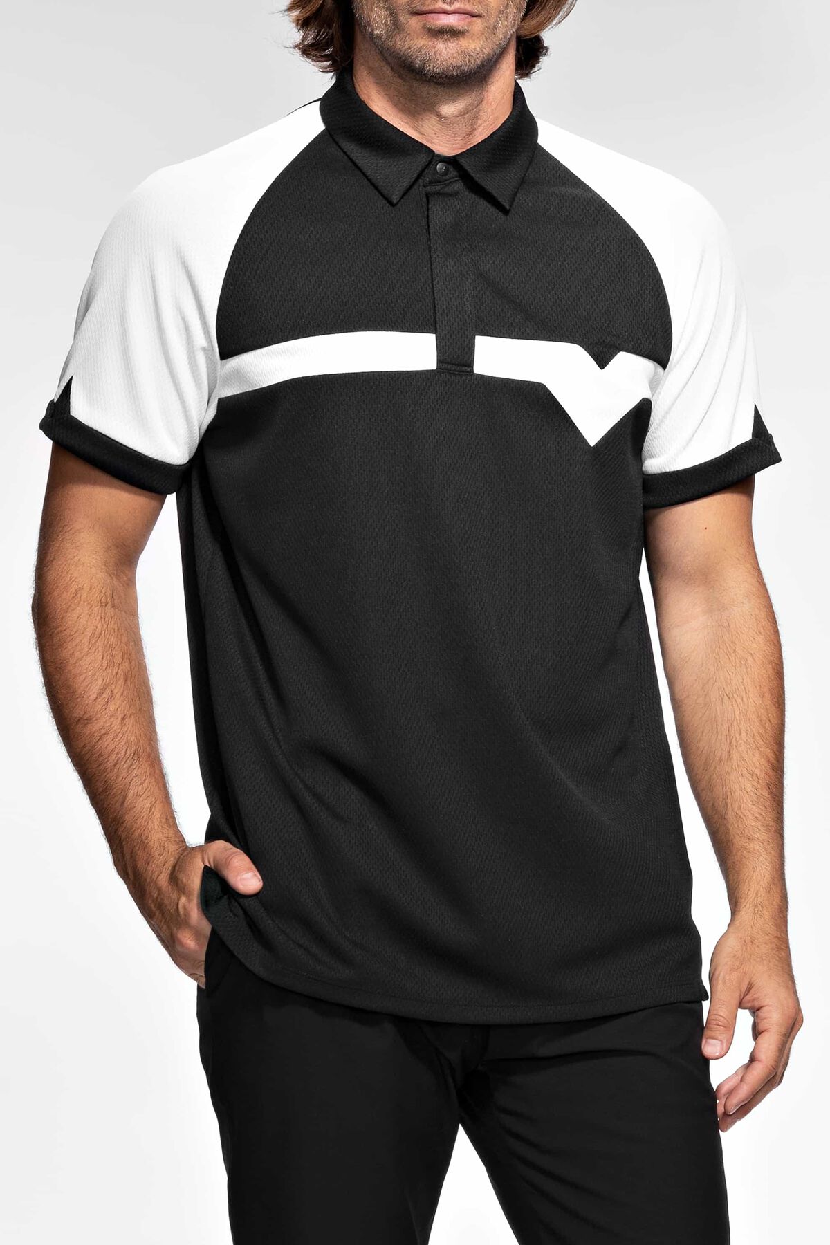 PXG x NJ Comfort Fit Short Sleeve V-Stripe Polo 