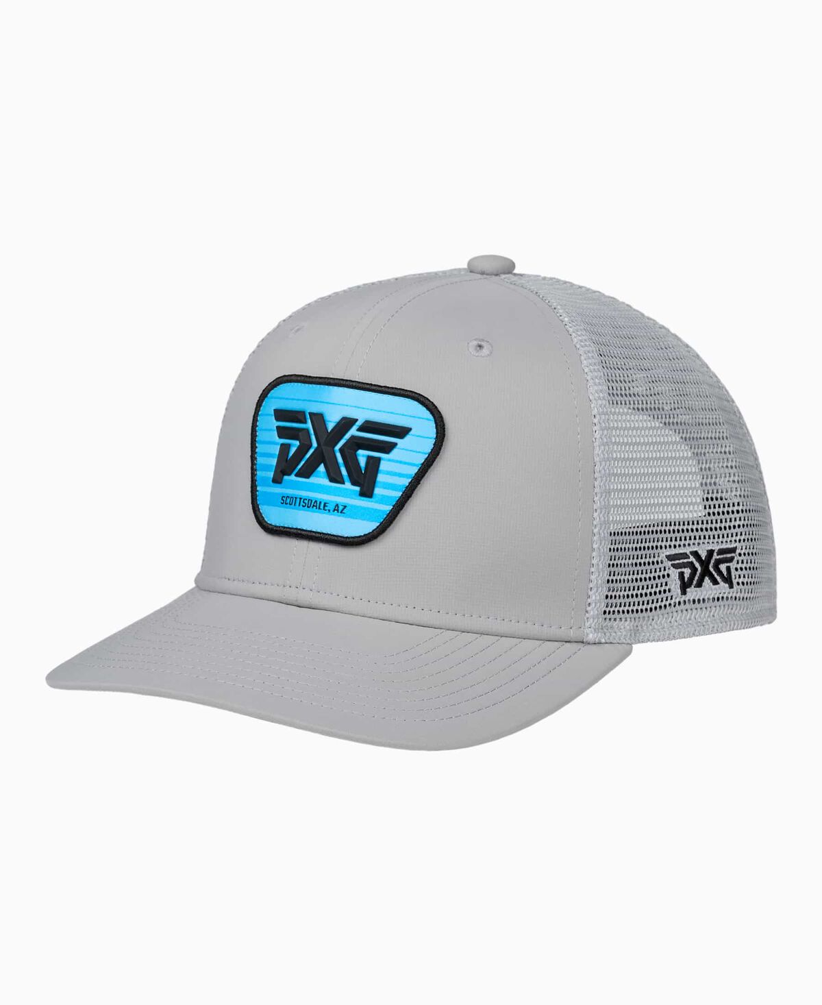 Scottsdale Trucker Snapback Hat - Grey/Blue Logo - One Size Grey