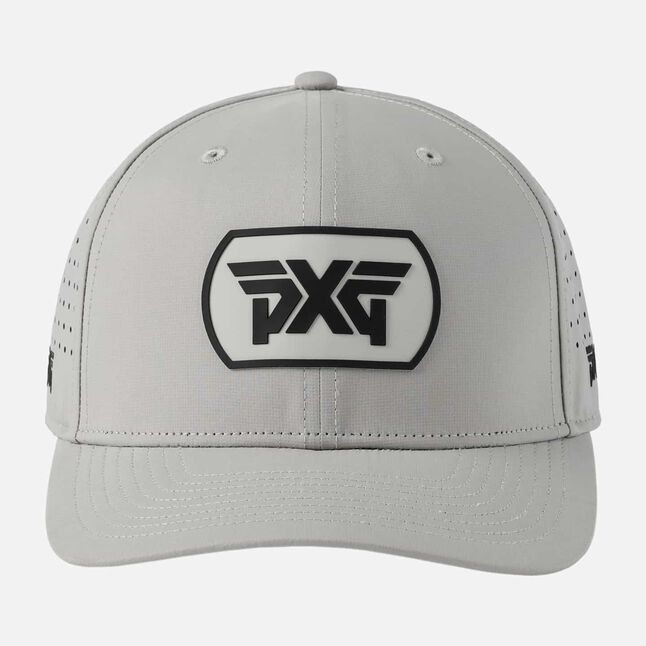 Dog Tag 6-Panel Snapback Cap - Grey/Black Logo