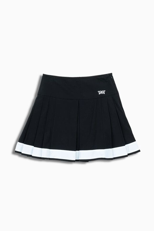 White Stripe Pleated Skirt