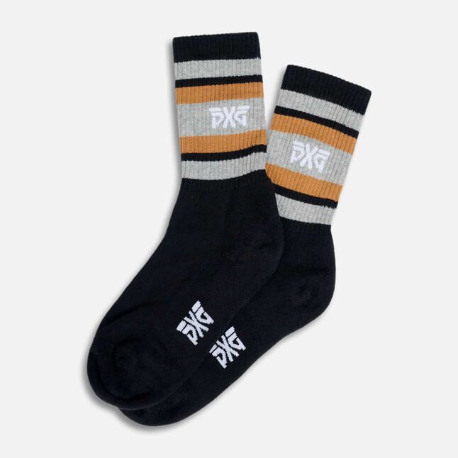 Men's Multi-Stripe Crew Socks - Black Multi - One Size