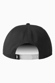 Men's 6-Panel High Crown Snapback Cap - Black/White Logo - One Size Noir et blanc
