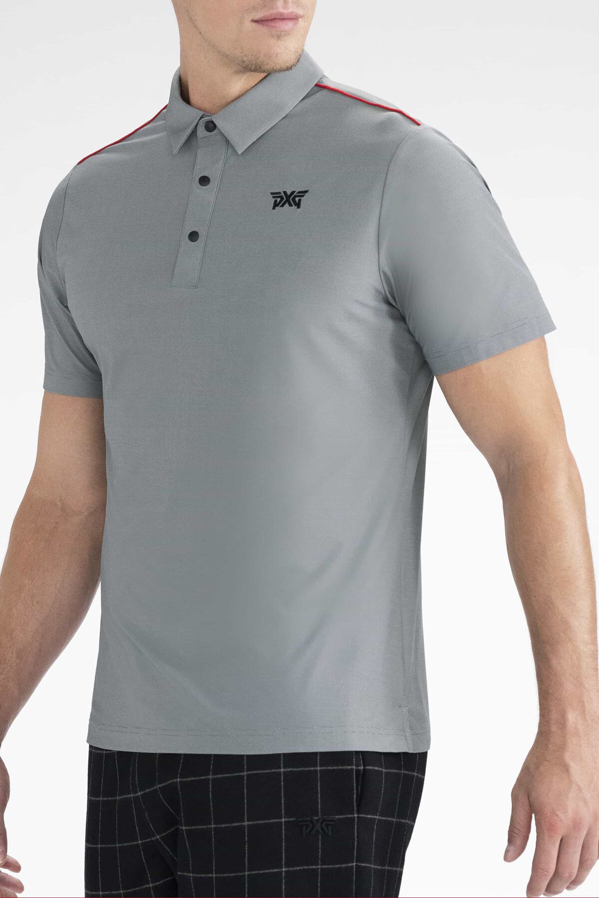 Athletic Fit Red Piped Polo 