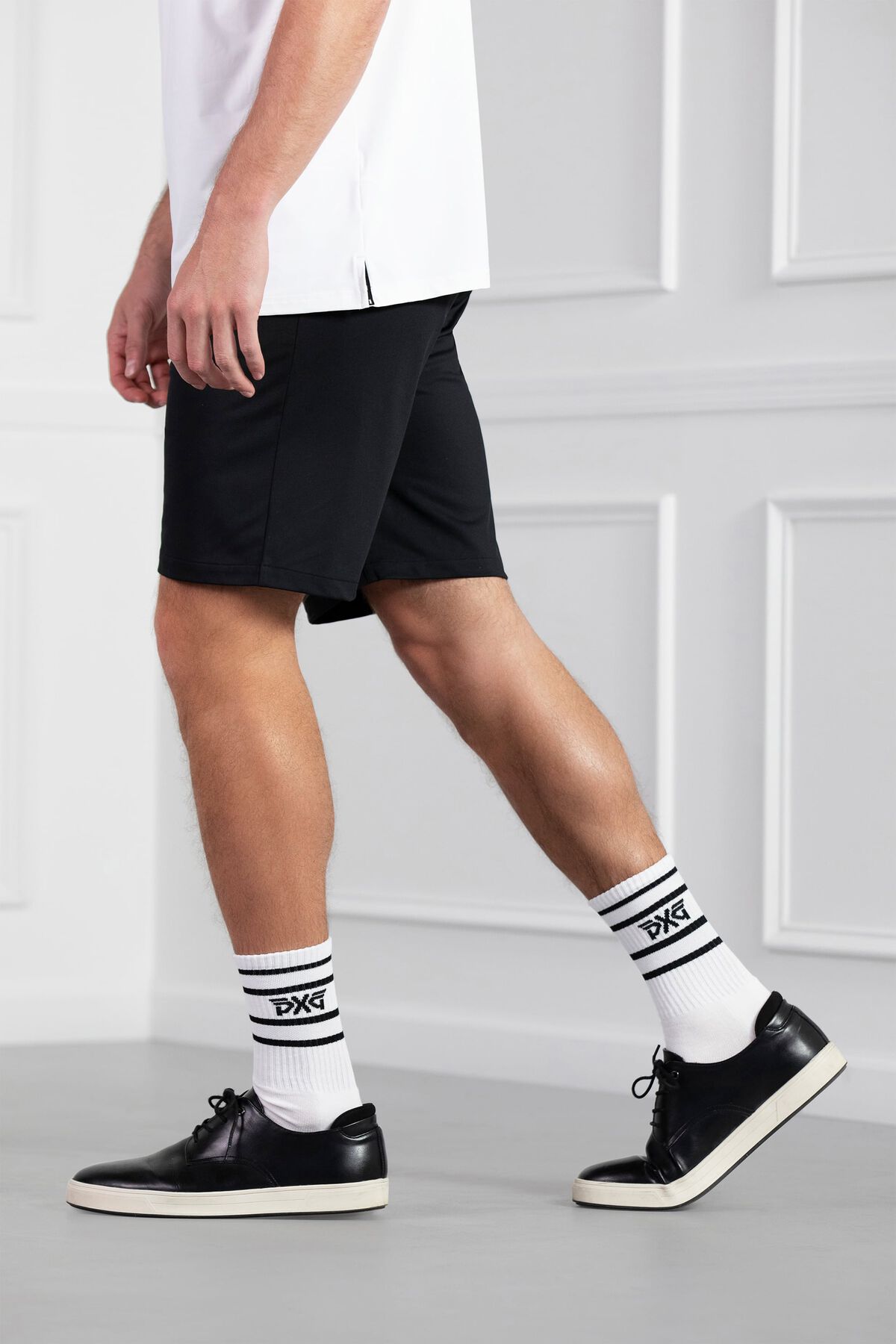 Men's Stripe Crew Socks White