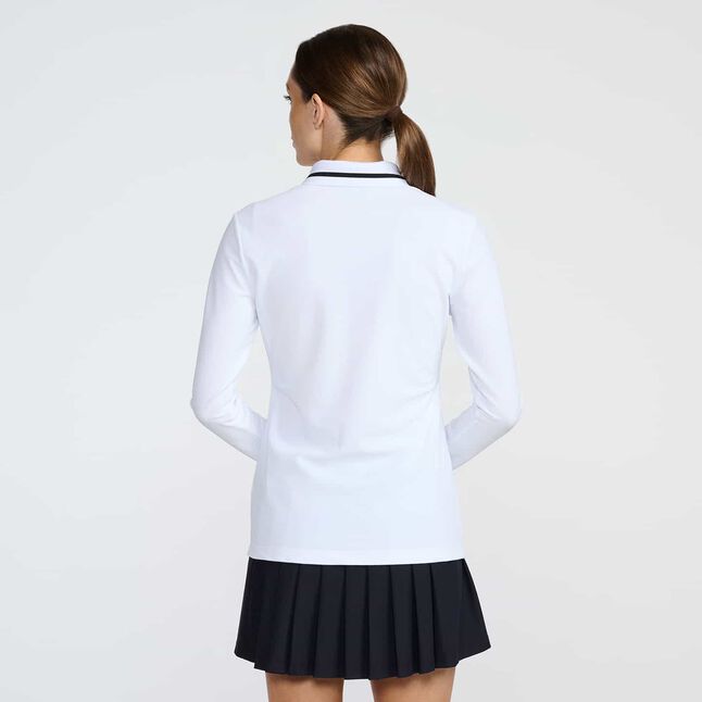 TERRY CLOTH 1/4 ZIP LONG SLEEVE POLO