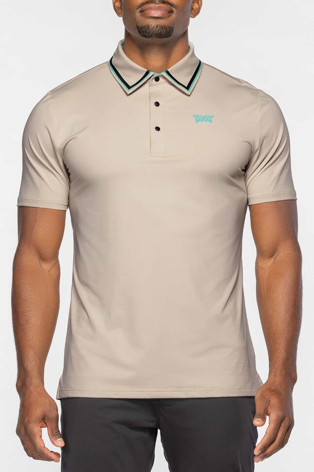 Men's Athletic Fit BP Striped Collar Polo