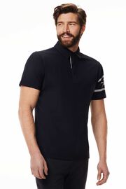Athletic Fit Racer Polo Black