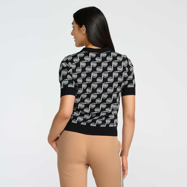 GOLF BALL MOTIF KNITTED TOP