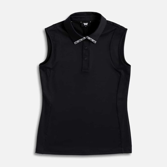 Sleeveless Logo Tape Collar Polo
