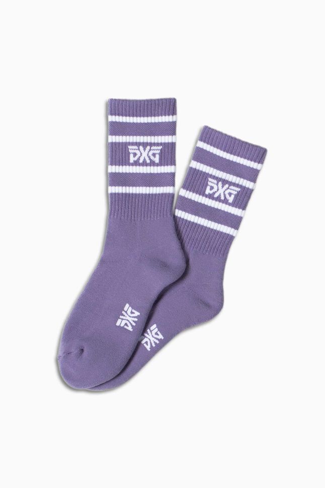 Women's Stripe Crew Socks - Purple