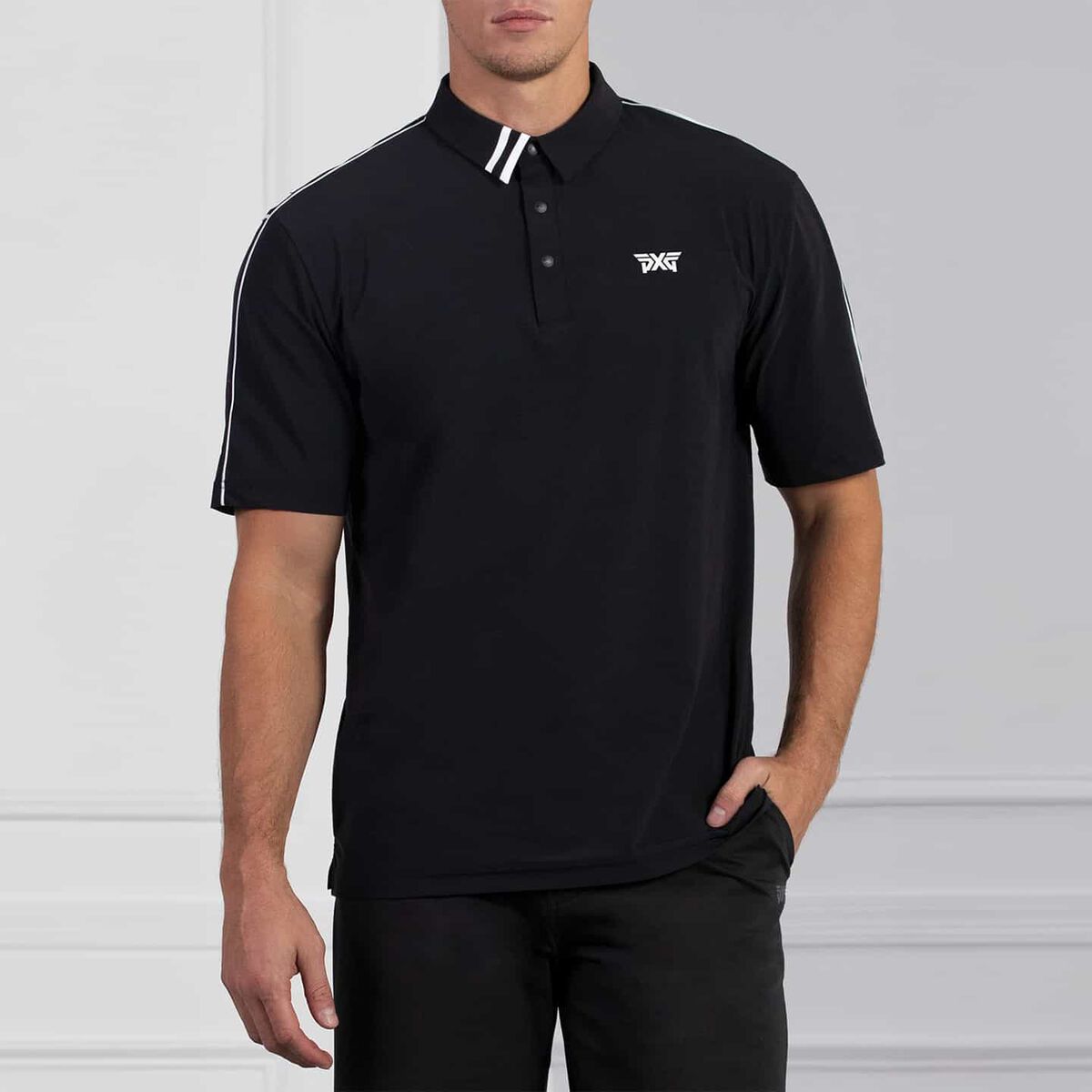Comfort Fit Fineline Polo Black