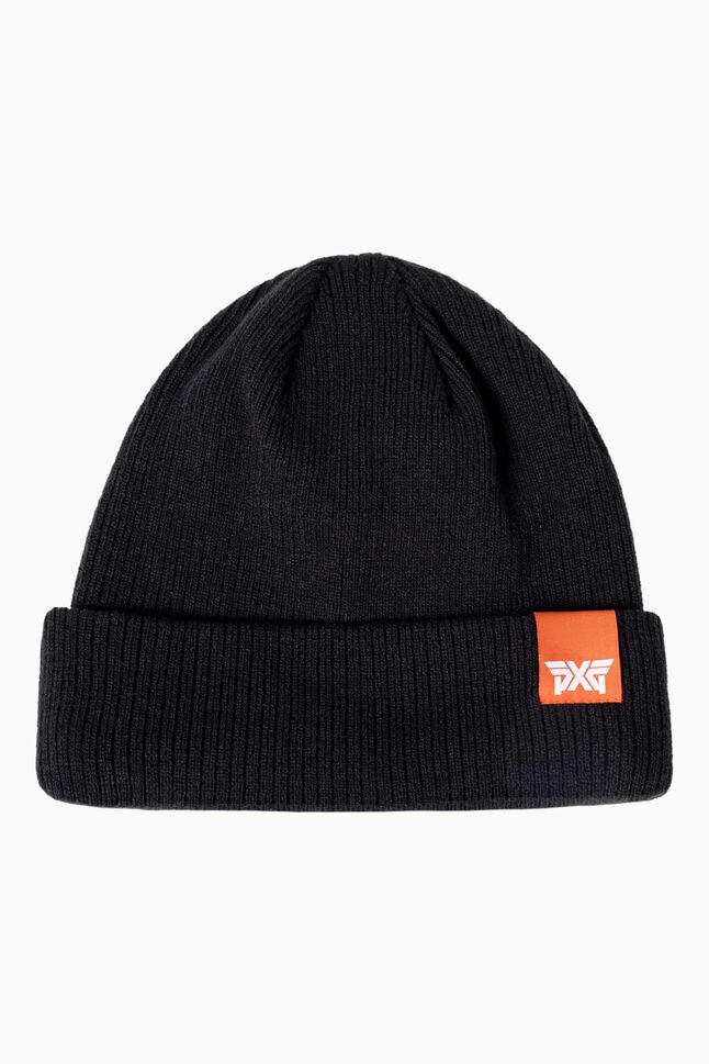 Color Tag Rib Knit Beanie