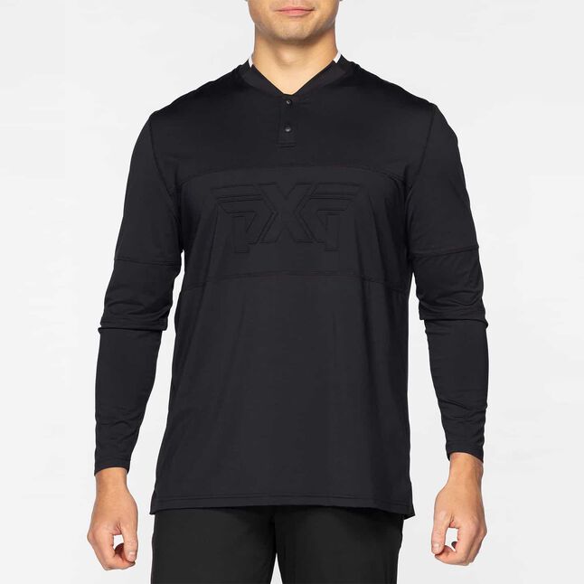 Men's Long Sleeve Wedge Collar Polo