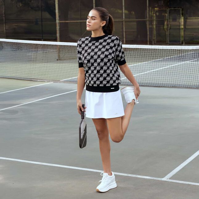 GOLF BALL MOTIF KNITTED TOP