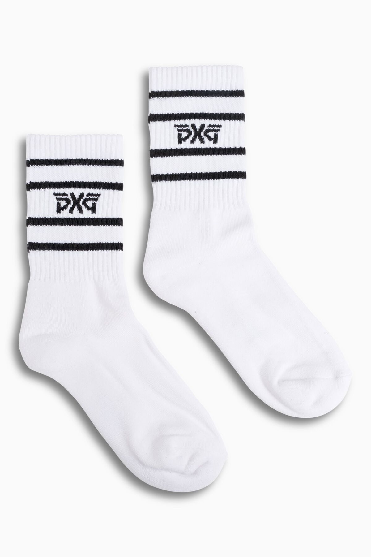 Men's Stripe Crew Socks White