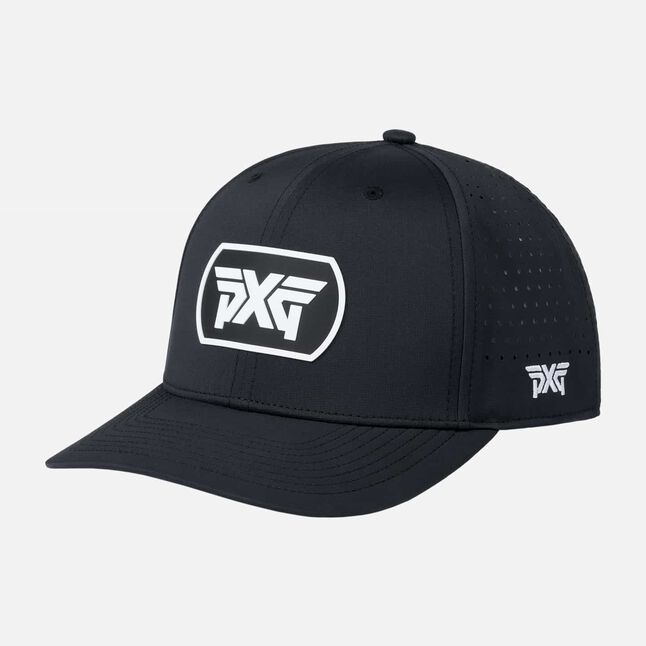 Dog Tag 6-Panel Snapback Cap - Black/White Logo