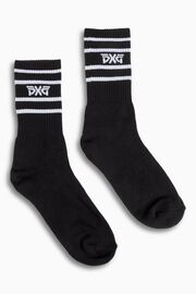 Men's Stripe Crew Socks Black