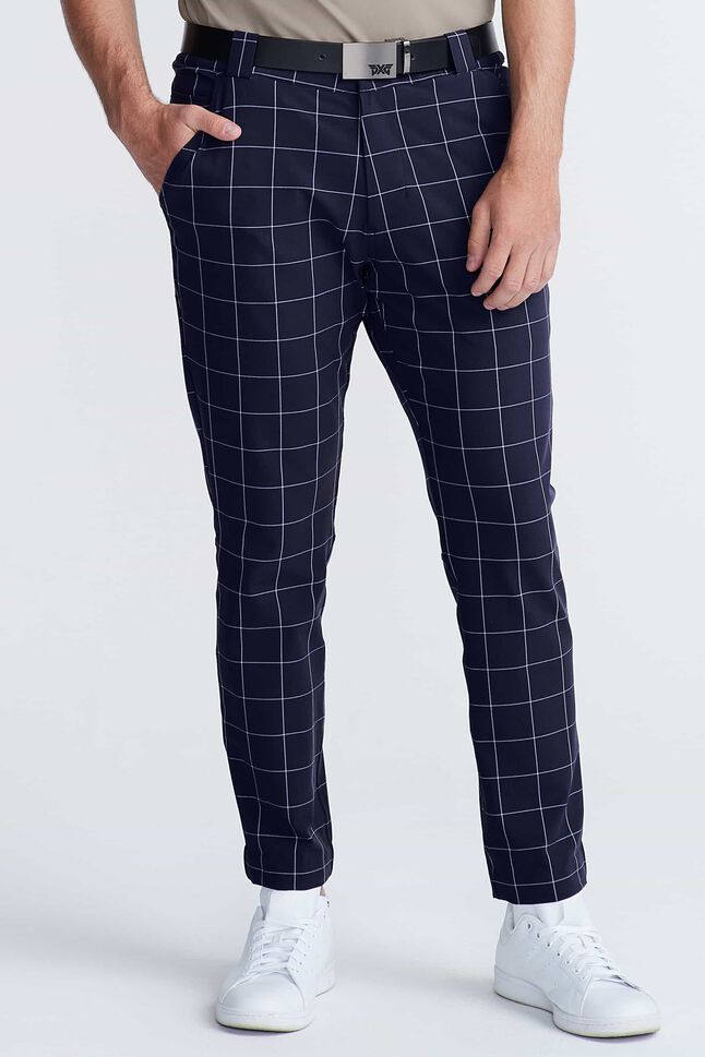 Men's Windowpane Slim Trousers