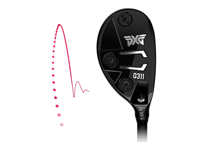 club head with fade bias arc and bounce